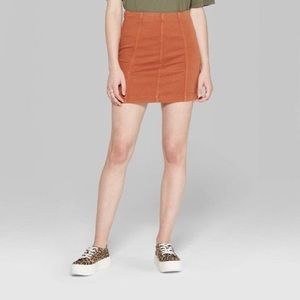 Wild Fable Bronze Denim Seamed Skirt